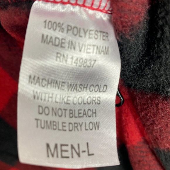 SLEEPYHEADS Men's Red Black Buffalo Check One Piece Pyjamas Loungewear US L - Picture 7 of 8